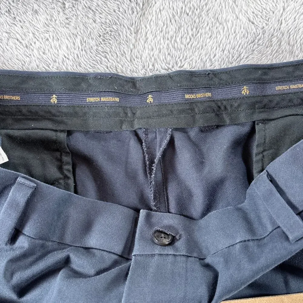 Brooks Brothers‎ Blue Stretch Waistband Chino Slacks Sz 38x30
